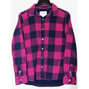 ORVIS SHIRT WOMENS L FLEECE LINED PLAID SNAP FRONT JACKET SHACKET